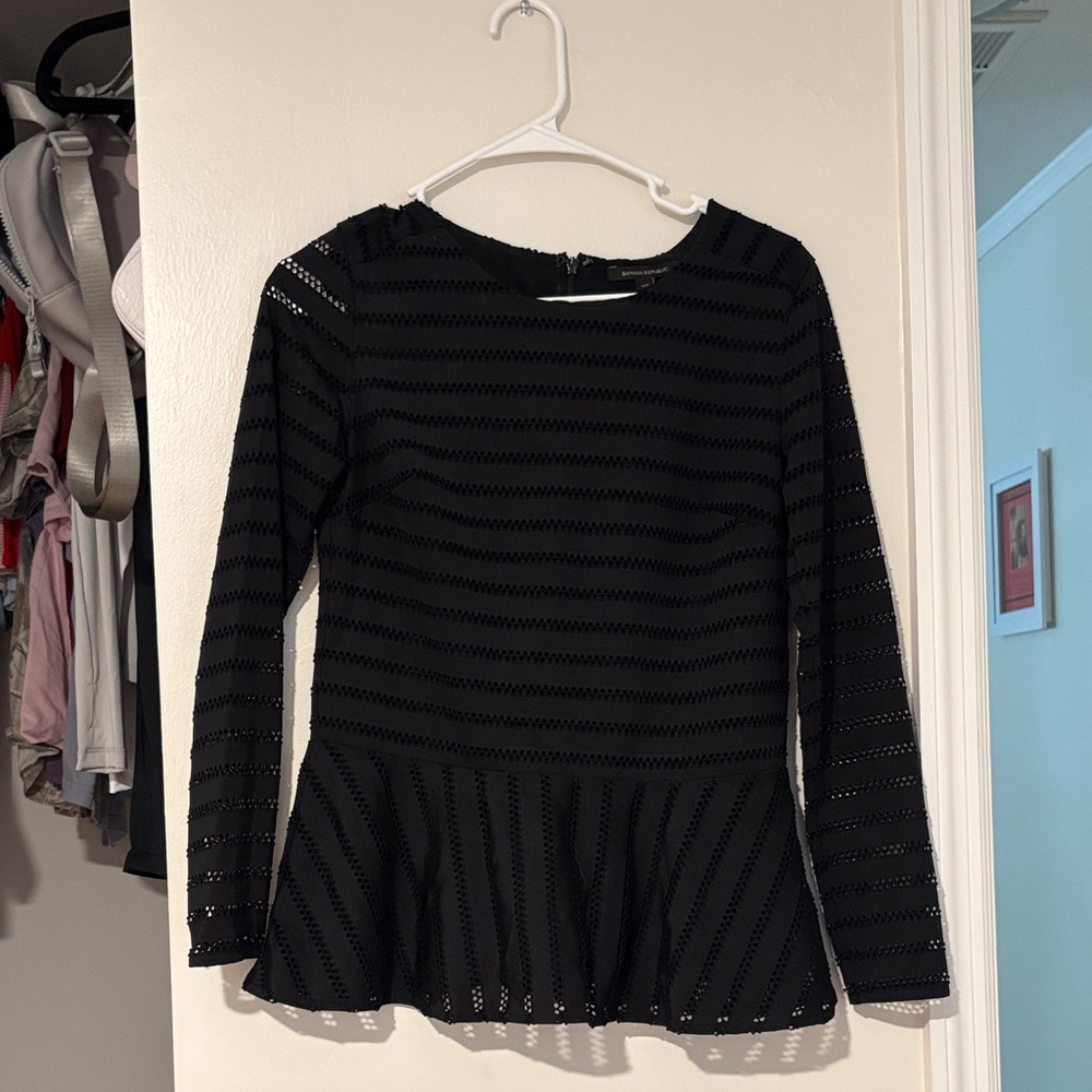 Banana Republic Black Textured Top